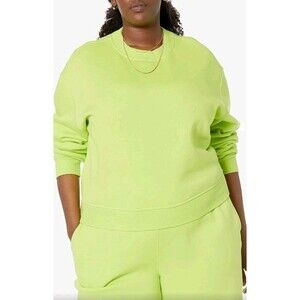 Amazon Essentials Lime Green‎ Cropped Sweatshirt 4X – Drop Shoulder New